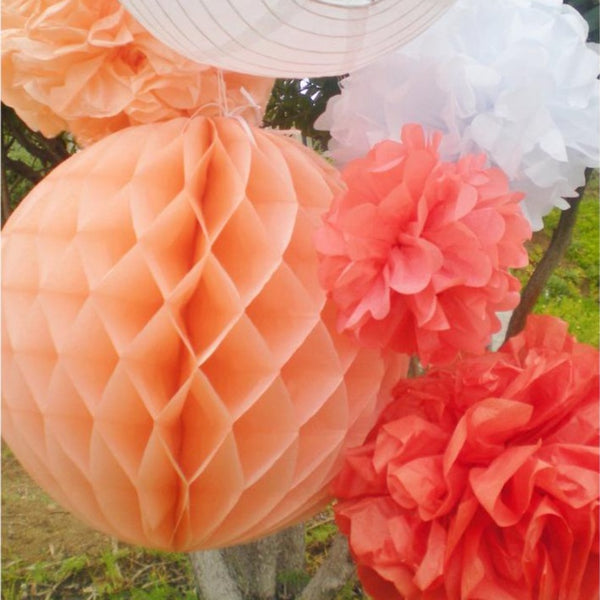 Peach Coral Paper Lanterns-ToShay.org