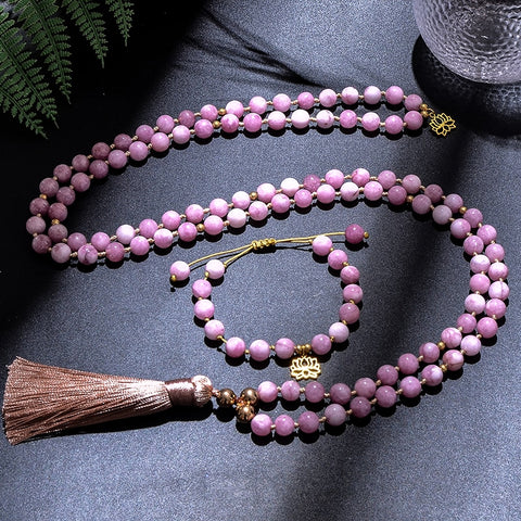 Pink Kunzite Mala Beads-ToShay.org