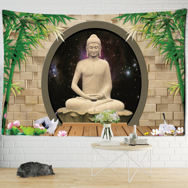 Buddha Bamboo Tapestry-ToShay.org