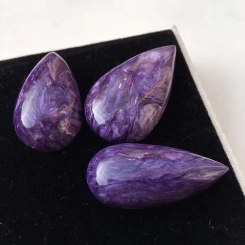 Purple Charoite Teardrop Stones-ToShay.org