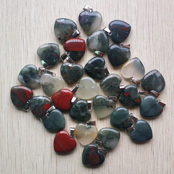 Mixed Crystal Heart Pendants-ToShay.org