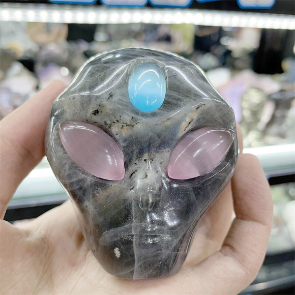 Blue Labradorite Alien Skull-ToShay.org