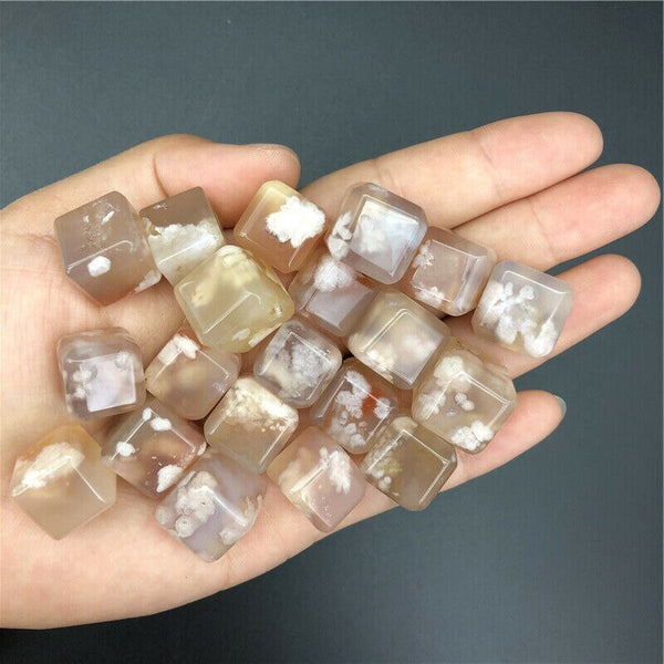 Pink Cherry Blossom Agate Cubes-ToShay.org