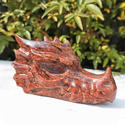 Red Obsidian Dragon Head-ToShay.org