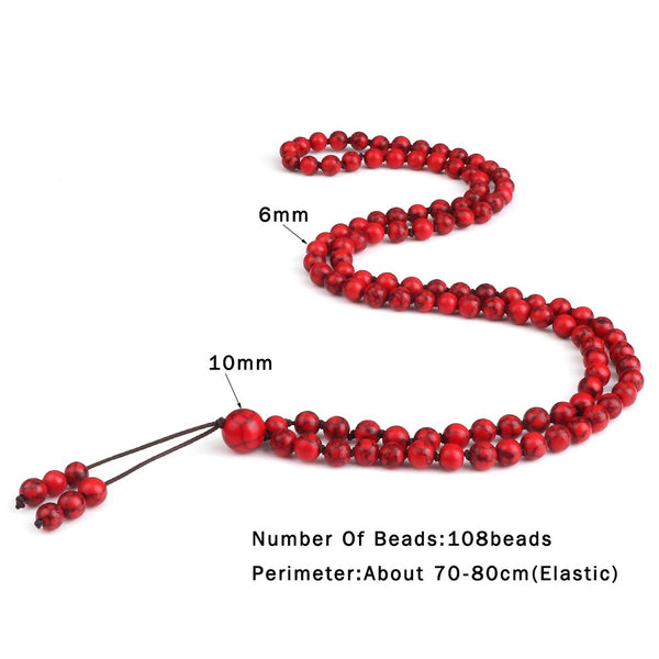 Red Howlite Bead Bracelet-ToShay.org