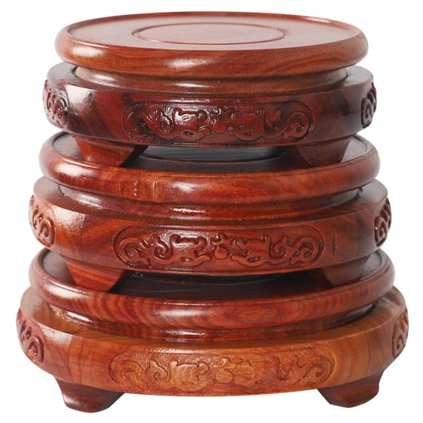 Red Sandalwood Double Dragon Base-ToShay.org