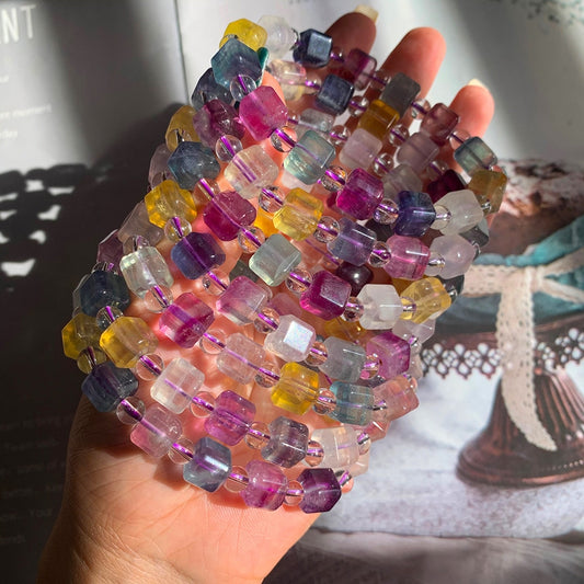 Rainbow Fluorite Quartz Bracelet-ToShay.org