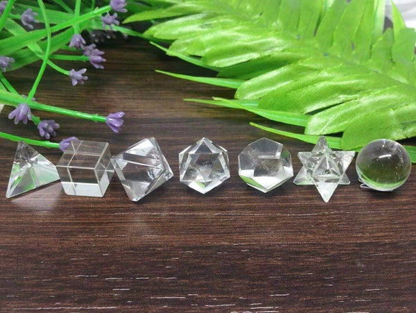 Clear Crystal Platonic Solids-ToShay.org