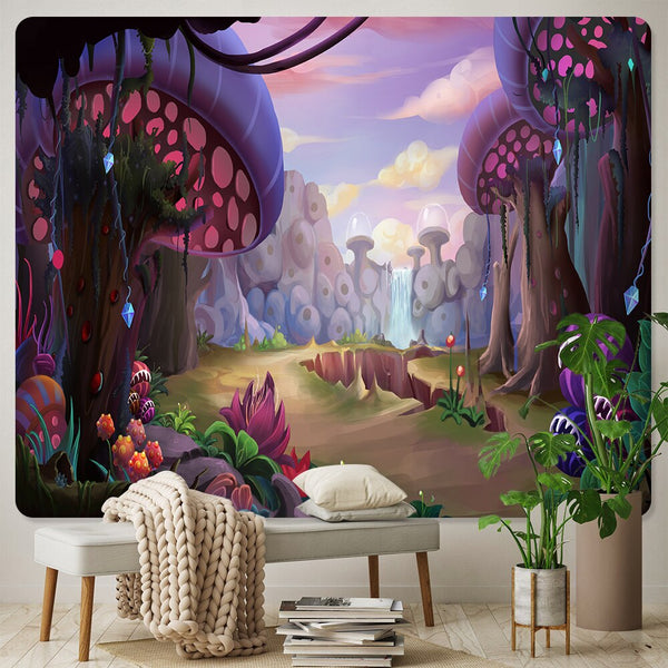 Mushroom Forest Tapestry-ToShay.org