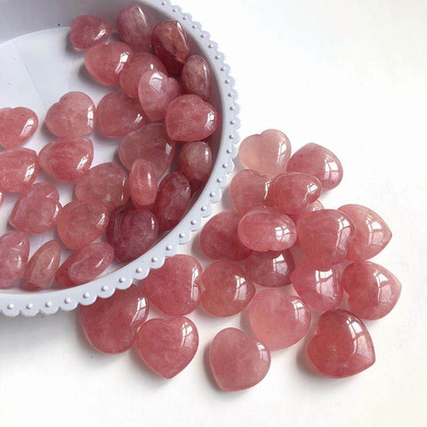 Pink Strawberry Quartz Crystal Heart-ToShay.org