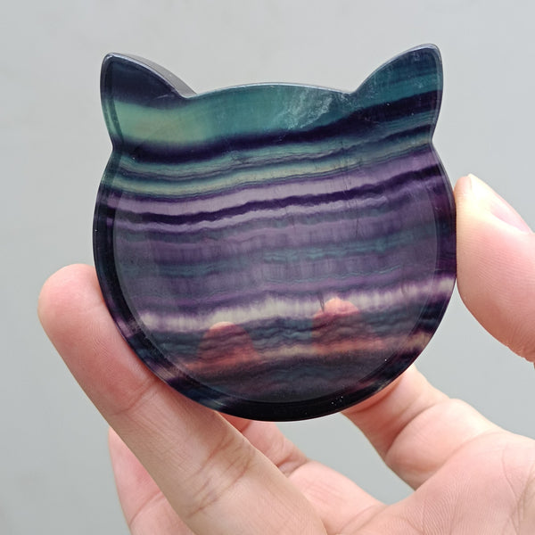 Purple Fluorite Cat Saucer-ToShay.org