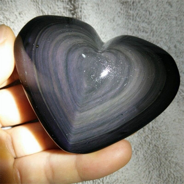 Black Rainbow Obsidian Heart-ToShay.org