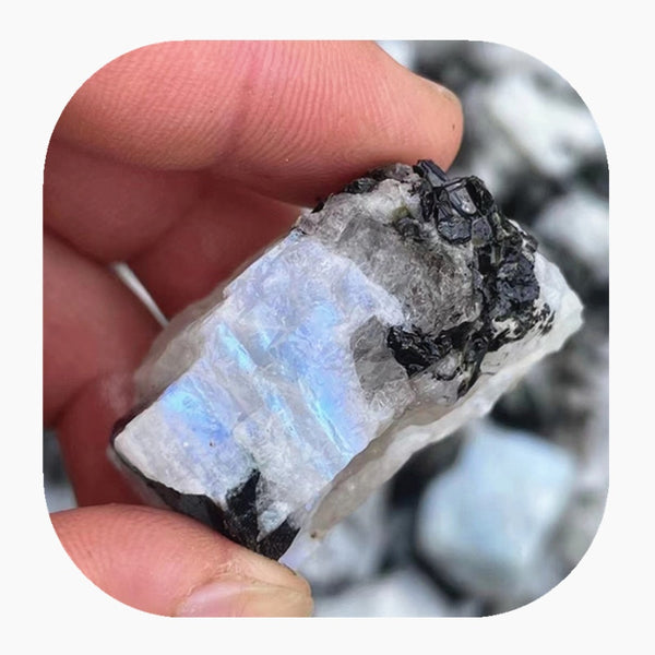 White Moonstone Rough Crystal-ToShay.org