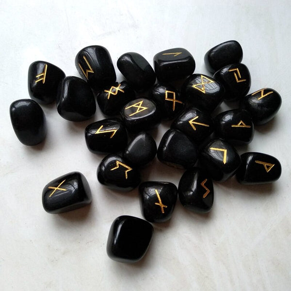 Black Obsidian Rune Stones-ToShay.org