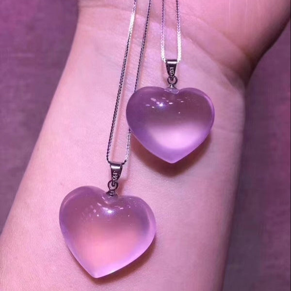 Pink Rose Quartz Heart Pendants-ToShay.org