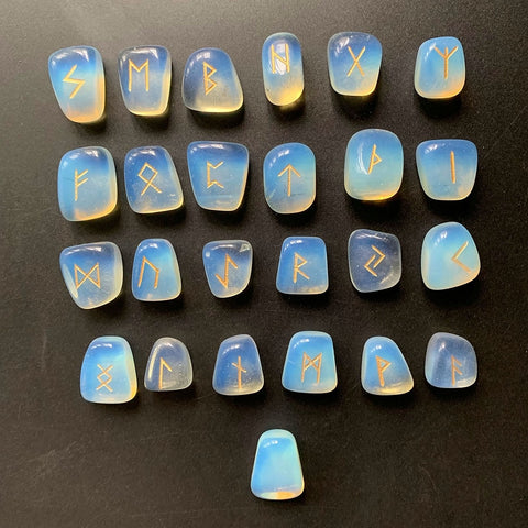 White Opalite Rune Stones-ToShay.org