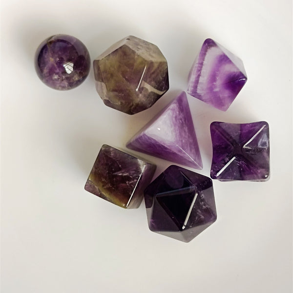 Purple Amethyst Platonic Solids-ToShay.org