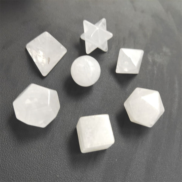 White Quartz Platonic Solids Array-ToShay.org