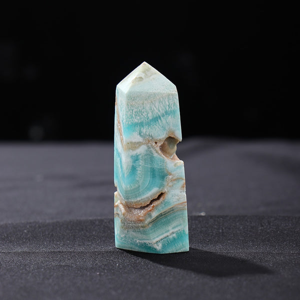 Blue Caribbean Calcite Point-ToShay.org