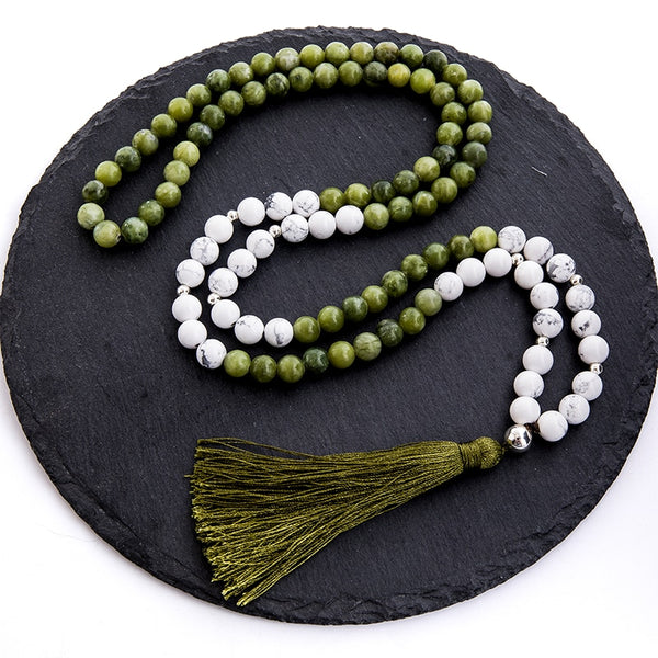 Green Jade Howlite Bead Necklace-ToShay.org