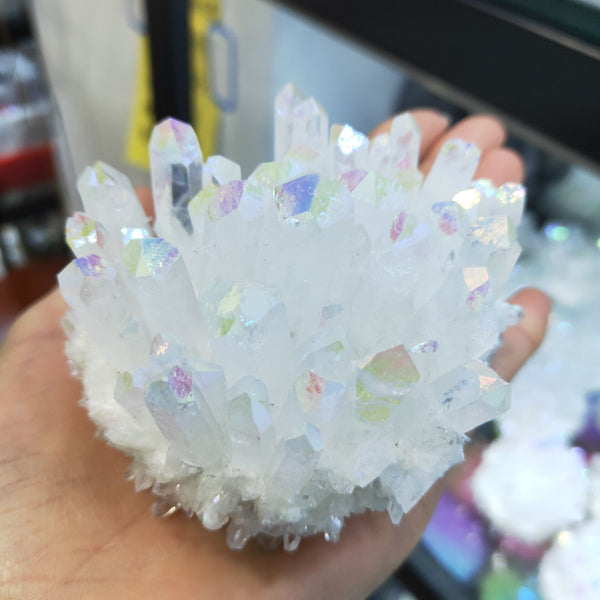 White Aura Quartz Crystal Cluster-ToShay.org