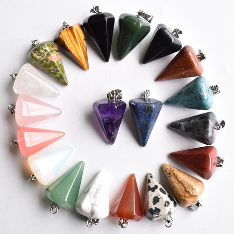 Mixed Crystal Cone Pendants-ToShay.org