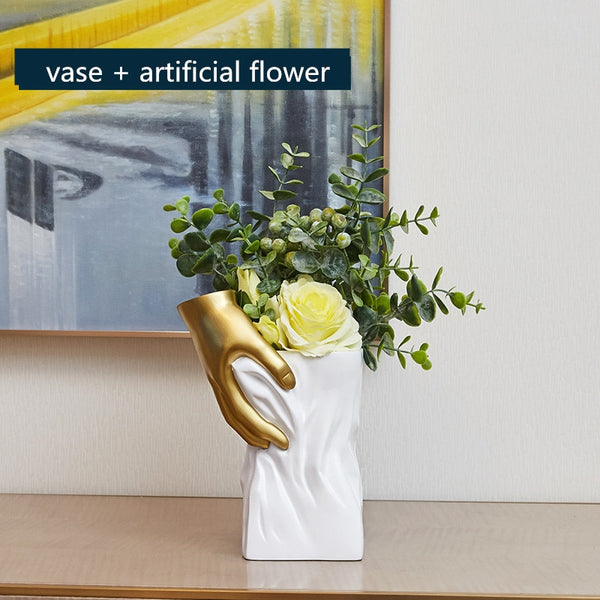 Gold Hand Flower Vase-ToShay.org