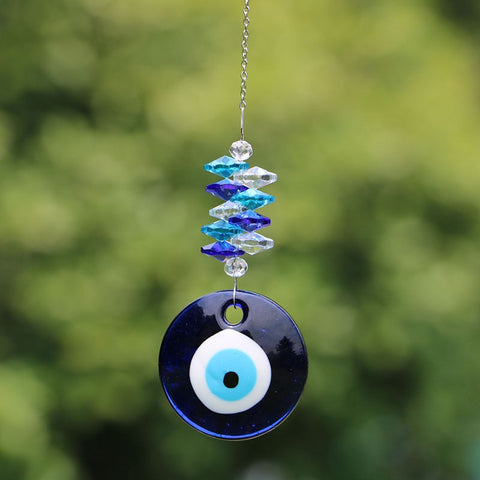 Blue Evil Eye Crystal Suncatcher-ToShay.org