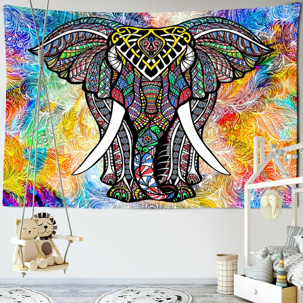 Indian Elephant Mandala Tapestry-ToShay.org