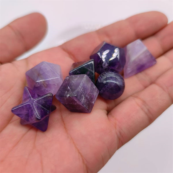 Purple Amethyst Platonic Solids-ToShay.org