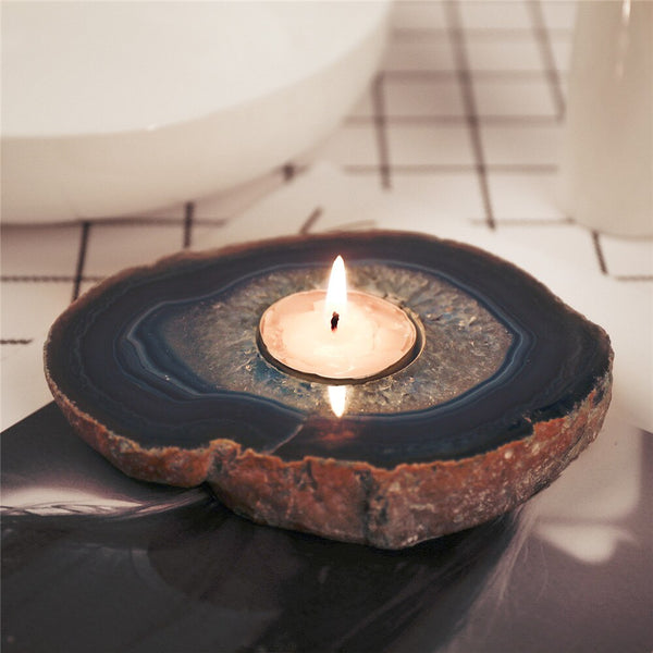 Blue Agate Candle Holders-ToShay.org