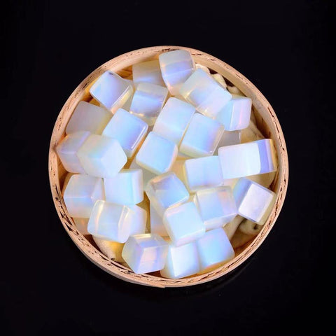 White Opalite Cube Stones-ToShay.org