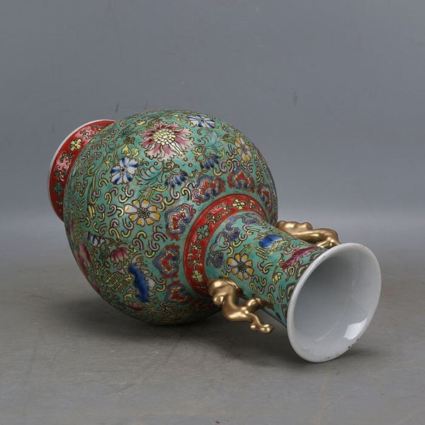 Qing Qianlong Enamel Vase-ToShay.org