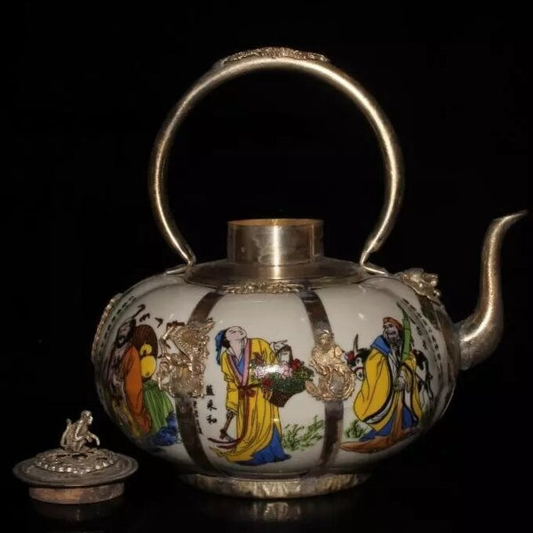 Eight Immortals Porcelain Teapot-ToShay.org
