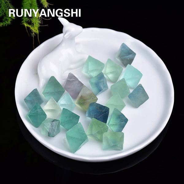 Green Fluorite Octahedral Stones-ToShay.org