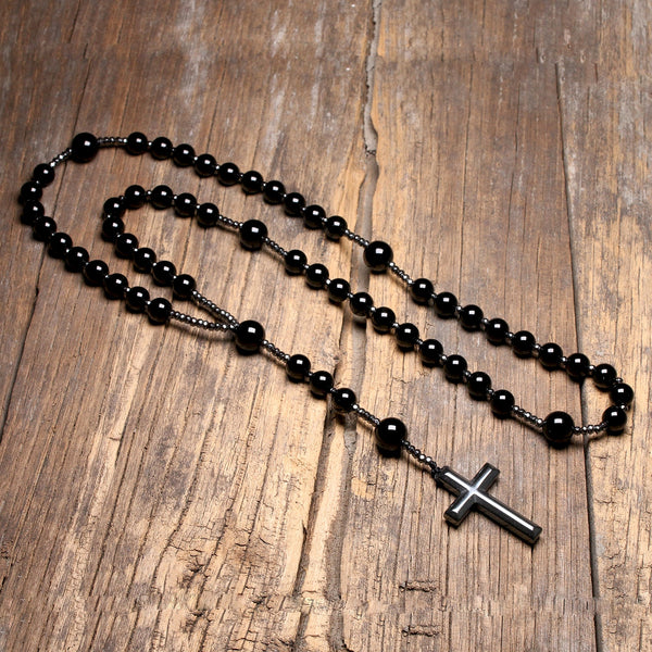 Black Onyx Rosary Beads-ToShay.org