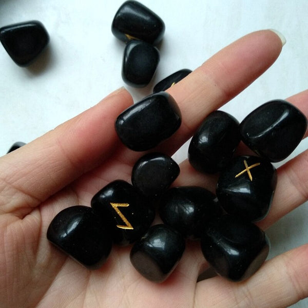 Black Obsidian Rune Stones-ToShay.org