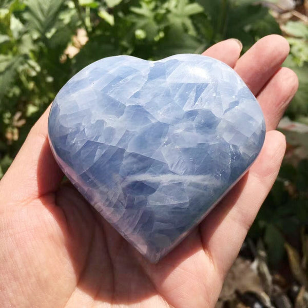 Blue Celestite Crystal Heart-ToShay.org