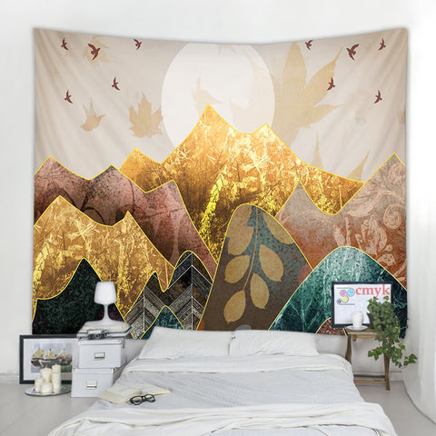 Gold Mountain Landscape Tapestry-ToShay.org
