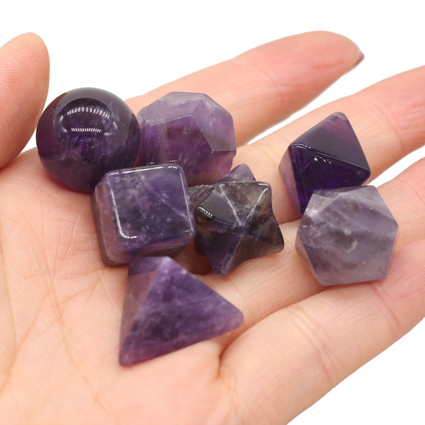 Purple Amethysts Platonic Solids-ToShay.org