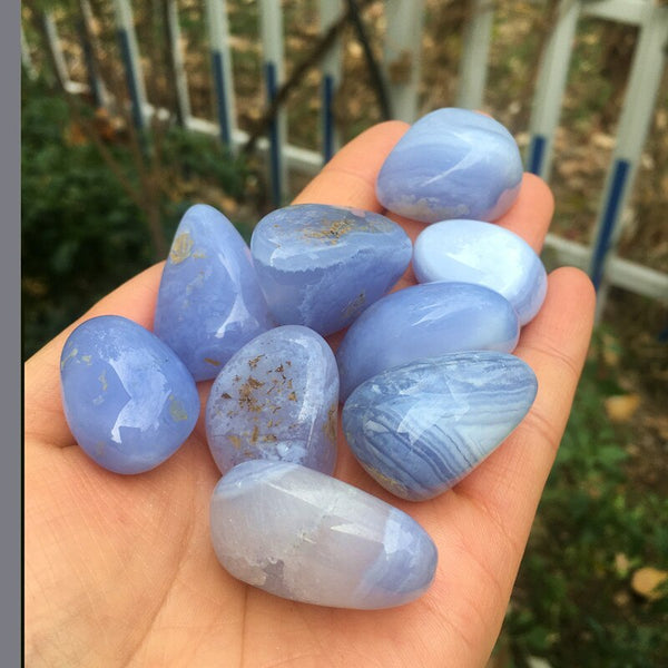 Blue Lace Agate Tumbled Stones-ToShay.org