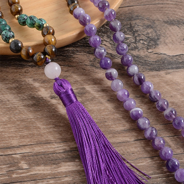 Purple Amethyst Mala Beads-ToShay.org