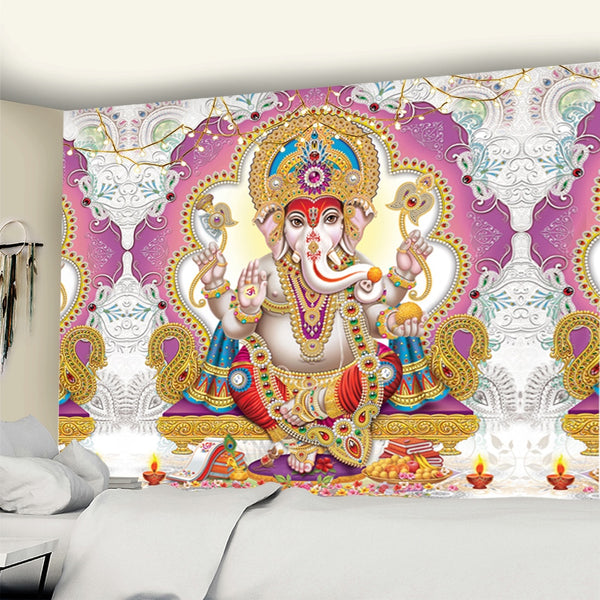Indian Elephant Mandala Tapestry-ToShay.org