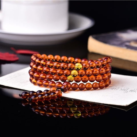 Red Amber Beeswax Bracelet-ToShay.org