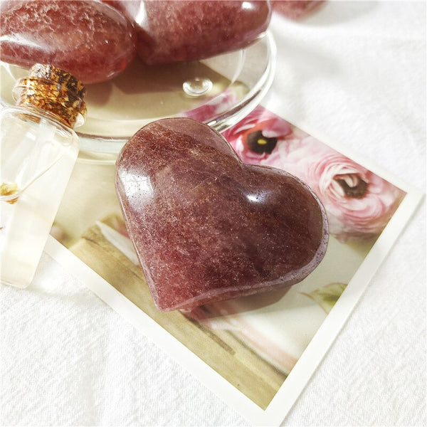 Pink Strawberry Crystal Heart-ToShay.org