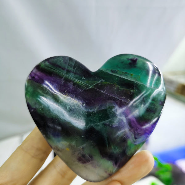 Purple Fluorite Crystal Heart-ToShay.org