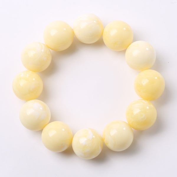 Yellow Amber Bead Bracelet-ToShay.org