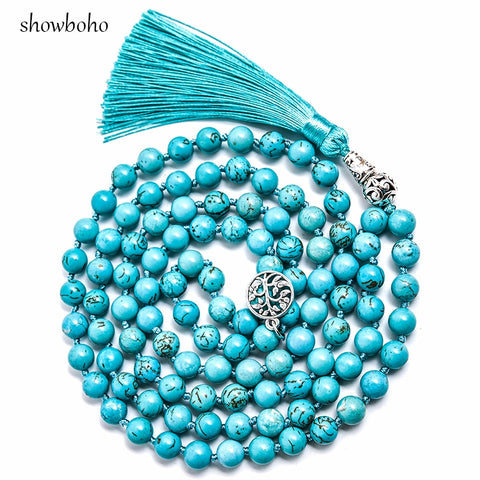 Blue Turquoise Mala Beads-ToShay.org