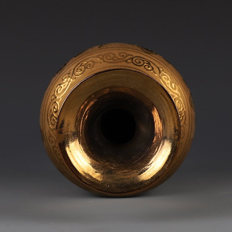 Ming Xuande Gold Dragon Vase-ToShay.org