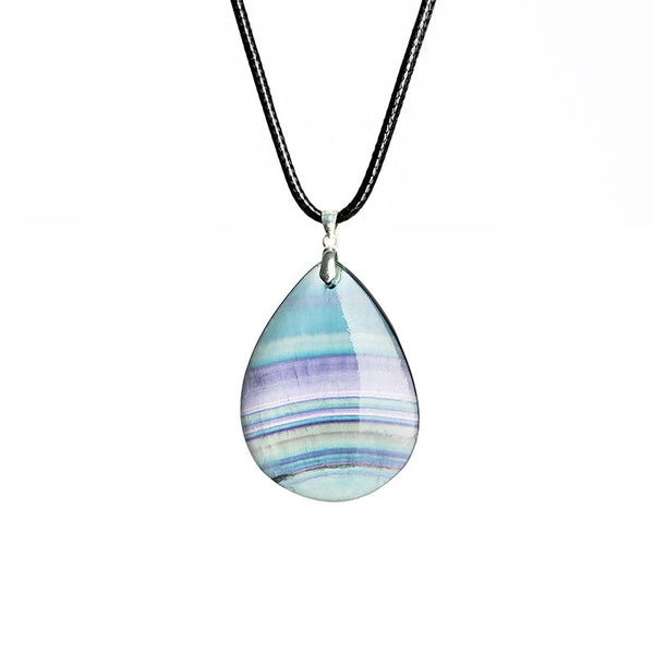 Purple Fluorite Water Drop Pendant-ToShay.org